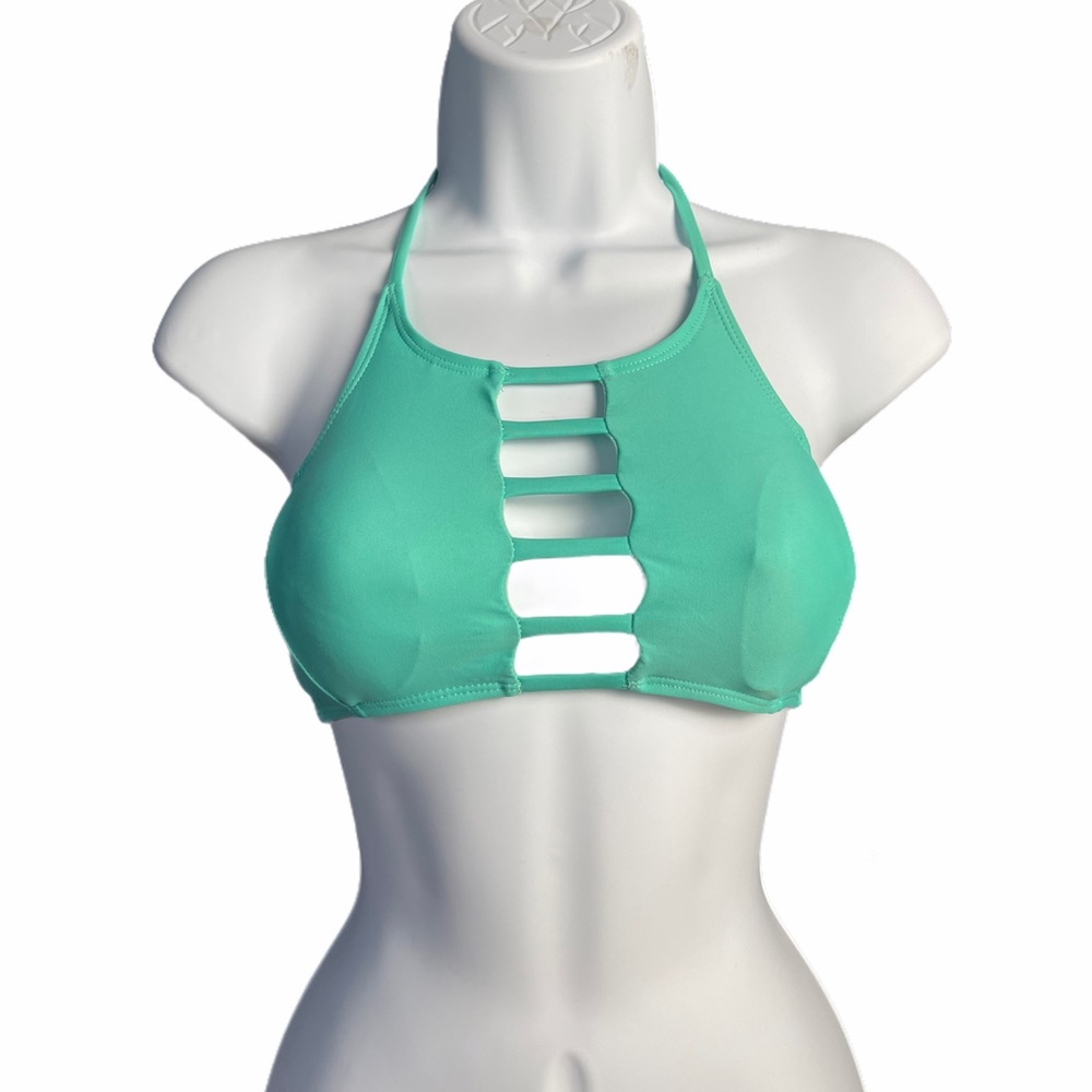 Turquoise Halter Swimsuit Top, size S